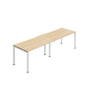 2P Bench Desk 1400Mm Nova Oak/Wht X2