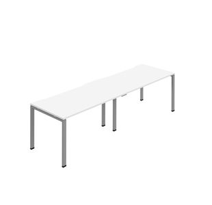 2P Bench Desk 1400Mm White/Silver X2