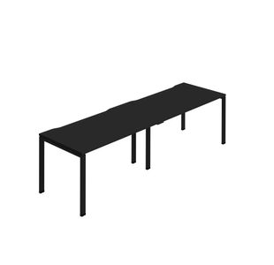 2 Person Bench Desk 1600Mm Black X2