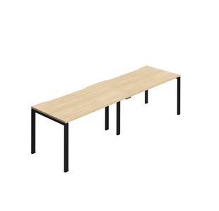 2P Bench Desk 1600Mm Nova Oak/Blk X2