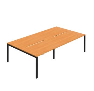 4P Back-To-Back Desk 1200 Bch/Blk X2
