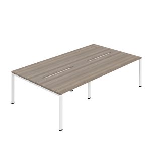 4P Backtoback Desk 1200 Goak/Wht X2