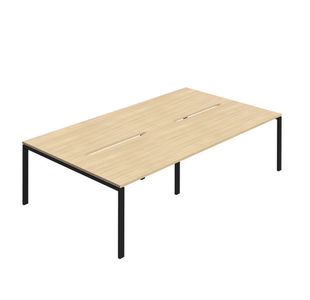 4P Backtoback Desk 1400 Noak/Blk X2