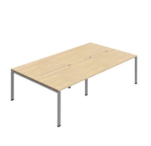 4P Backtoback Desk 1400 Noak/Slv X2