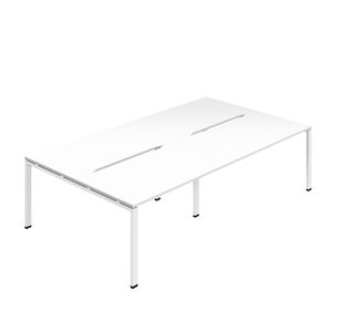 4 Person Backtoback Desk 1400 Wht X2