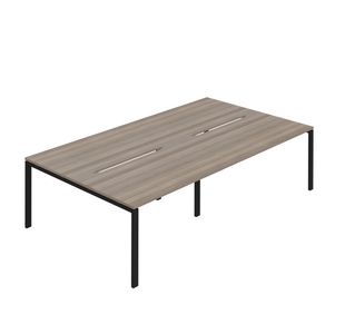 4P Backtoback Desk 1600 Goak/Blk X2