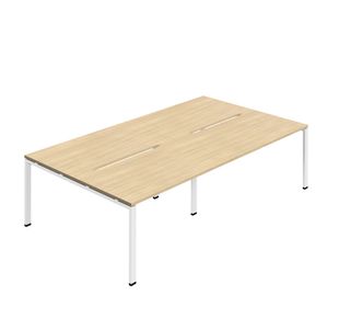 4P Backtoback Desk 1600 Noak/Wht X2
