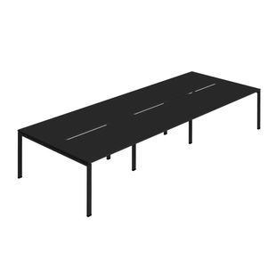 6 Person Backtoback Desk 1200 Blk X3