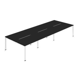 6P Backtoback Desk 1200Mm Blk/Wht X3