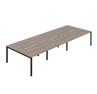 6P Backtoback Desk 1200 Goak/Blk X3
