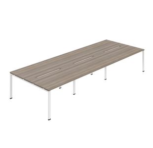 6P Backtoback Desk 1200 Goak/Wht X3