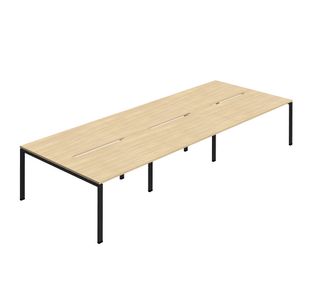 6P Backtoback Desk 1200 Noak/Blk X3
