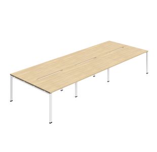 6P Backtoback Desk 1200 Noak/Wht X3