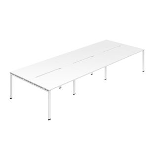 6 Person Backtoback Desk 1200 Wht X3