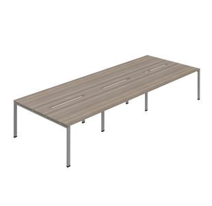 6P Backtoback Desk 1400 Goak/Slv X3