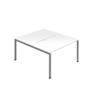 2P Back-To-Back Desk 1200Mm Wht/Slv