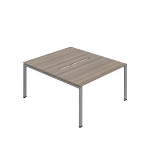 2P Back-To-Back Desk 1600Mm Goak/Slv