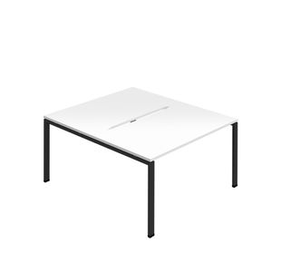 2P Back-To-Back Desk 1600Mm Wht/Blk