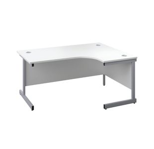 First Radial Rh Desk 1600 White/Slv