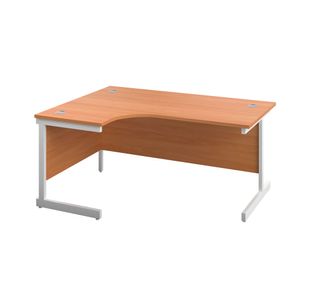 First Radial Lh Desk 1600 Bch/White