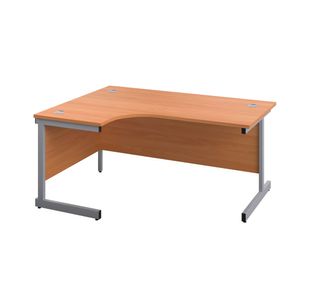 First Radial Lh Desk 1800 Beech/Slv
