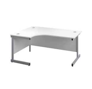 First Radial Lh Desk 1800 White/Slv