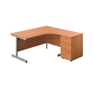 First Rdl Rh Desk Ped Beech