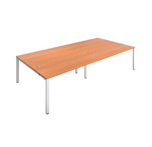 Jemini 4 Person Bench Desk Beech/Wht