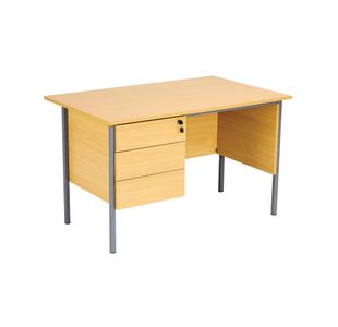 5 Star Rect 3 Drw Ped Oak
