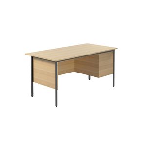 5 Star Rect 2 Drw Ped Oak