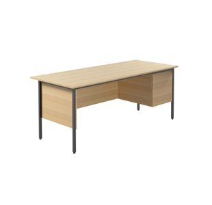 5 Star Rect 2 Drw Ped Oak