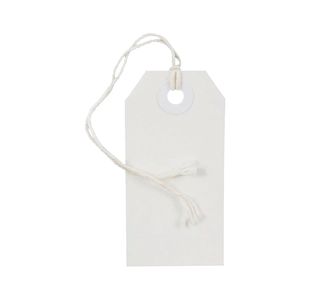 Strung Tags X100 45X28Mm White Pk25