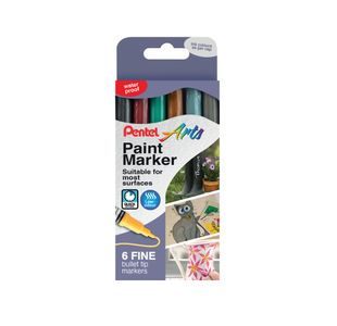 Pentel Pnmk Fine Bullet Ast Met Pk6