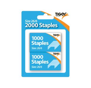 Tiger 26/6 Staples 2X1000 Pk12