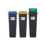 Recycling Bins 90 Litre Ast Pk3