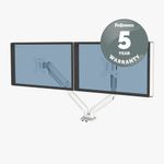 Fellowes Platinum Dual Mon Arm Wht