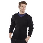 Acrylic Mod V-Neck Sweater Black 3Xl