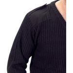 Acrylic Mod V-Neck Sweater Black 3Xl