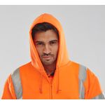 Zip Up Hooded Sweatshirt Orange Xl