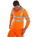 Hi Vis Polo Shirt Lng Sle Orange Lg