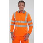 Hi Vis Polo Shirt Lng Sle Orange Xl