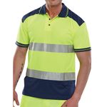 2 Tone Hi Vis Polo Shirt Ylw/Blu L