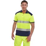 2 Tone Hi Vis Polo Shirt Ylw/Blu 2Xl
