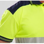 2 Tone Hi Vis Polo Shirt Ylw/Blu 2Xl