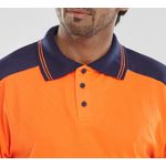 2 Tone Hi Vis Polo Shirt Org/Blu Xs