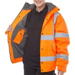 Hivis Fleece Lnd Bomber Jac Org 3Xl