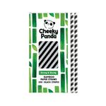 Bamboo Paper Straw Blk Stripes Pk250
