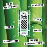 Bamboo Paper Straw Blk Stripes Pk250