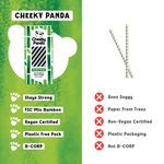 Bamboo Paper Straw Blk Stripes Pk250