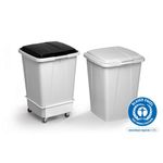 Durable 90L Waste Bin Sq Rcyc Blk